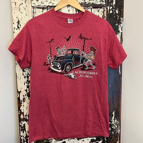 Albuquerque New Mexico souvenir T-shirt. Size Medium. Rocking’ mariachi skeleton - Picture 1 of 6